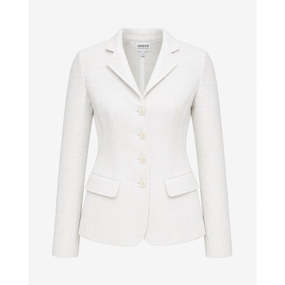 Armani Collezioni Jackets & Blazers - Armani Collezioni Womens Off White Textured 4 Button Blazer Jacket Size 4 RMG05J